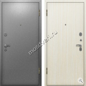 Порошковая серая дверь с внутренней отделкой светлым ламинатом - купить от производителя Мосдвери Порошковая серая дверь с внутренней отделкой светлым ламинатом