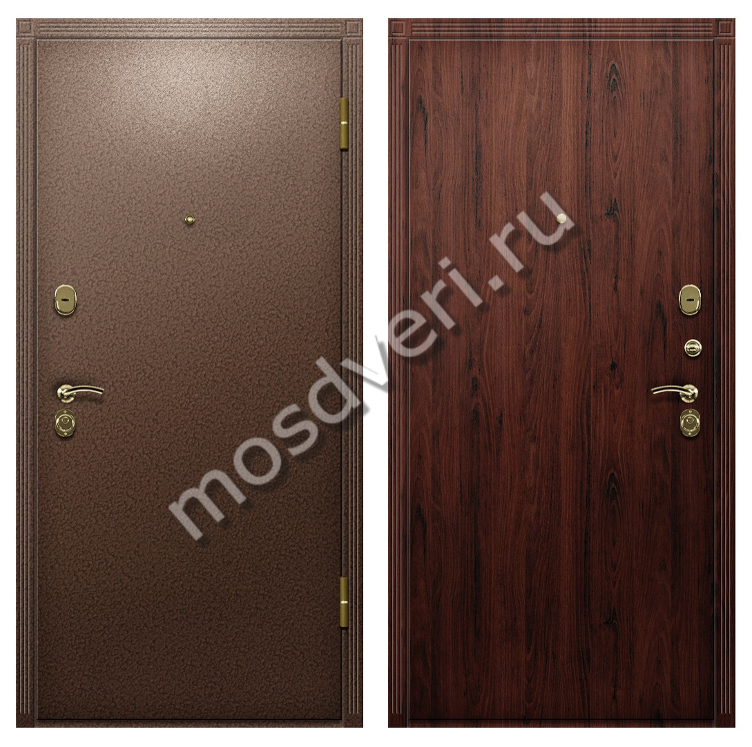 Входная дверь с одной створкой порошковая в квартиру с отделкой ламинатом темная вишня - купить от производителя Мосдвери Входная дверь с одной створкой порошковая в квартиру с отделкой ламинатом темная вишня