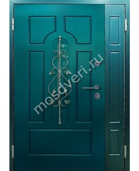 Входная двустворчатая дверь с ковкой SK-51 - купить от производителя Мосдвери Входная двустворчатая дверь с ковкой SK-51